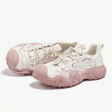 CAMEL CROWN Giày "xấu dễ thương", phiên bản leo núi ngoài trời, đế dày, thoải mái, giày thường ngày, giày leo núi. - Bột bạc gạo - Xem 1