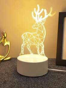 Luz nocturna acrílica 3D USB creativa, luz LED blanca cálida para decoración de dormitorio, regalo ideal para escritorio, oficina y dormitorio. - Adular - Ver 4