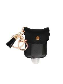1pc Mini 30ml Hand Sanitizer Storage Bag - Pu Portable Hand Sanitizer Bottle Dispenser Leather Case, Perfume Bottle Keychain With Tassel Decoration, Perfume Bottle Keychain Small Bag Pendant, Portable Mini Empty Bottle Travel Protective Case, Imitation Leather Material, Ideal For Travel, Can Hold Lotion, Soap, Shampoo, Perfume, It Is A Portable Keychain For Outdoor Camping, Hiking And Travel. (Dispenser Bottle Not Included)