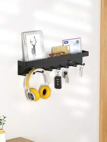 1 st väggmonterat nyckelställ, klädkrokar, med 6/8/10 krokar - postorganisatör och nyckelhållare, lämplig för entré, kök, badrum, vardagsrum, hall, kontor, väggmonterade krokar