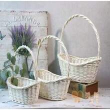 Weidenblumenkorb im Pastoralstil, Obstkorb, Geschenkverpackungskorb, Aufbewahrungskorb für Picknickgemüse, Geschenkkorb