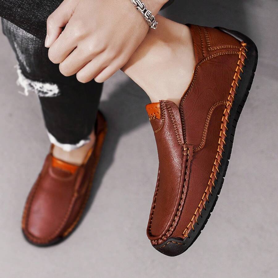 1 par de zapatillas casuales para hombres, suela blanda, parte superior antideslizante y transpirable, tallas grandes 47 48, tallas pequeñas 38 39, zapatos de trabajo cómodos y de moda, zapatillas slip-on de exterior para deportes y viajes