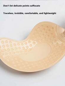 Selbstklebender Push-up BH mit unsichtbarem Brustlifting, Silikonbrustauflagen ohne Träger, mangoförmiger, rückenfreier BH