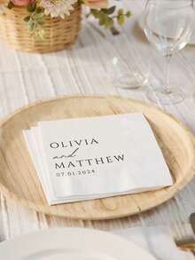 20/40/60/100 Pcs Custom Napkins, Personalized Napkins For Wedding Anniversary, Suitable For Couple, Couples, Romantic Gift, Napkins Disposable Beverage Dessert Napkins For Wedding Table Decorations Engagement Party, Personalized Wedding Napkins, Unique Ideal Gifts For Her, Home & Living, Haunt Your Home, Souvenirs, Reusable, Adorable, High-Quality, Chic Design - 款式3 - 查看 3