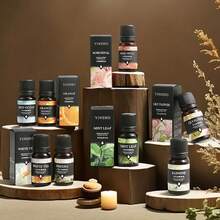 1pc Pure Natural Essential Oil Suitable For Bedroom, Bathroom Multiple Scenes, Fragrant Essential Oil Diffuser Aromatherapy Candle Aromatherapy Stove Diffuser Stone Humidifier Car Aromatherapy Household Aromatherapy Essential Oil (Rose, Lemon, Osmanthus, Freesia, Cherry Blossom, Sea, Mint, White Tea, Vanilla, Ylang Ylang, Lavender 12 Flavors To Choose From 10ml/0.33FL.OZ) Gifts Birthday Graduation