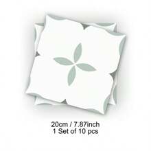 10/20 PIEZAS Baldosas de piso autoadhesivas de 20.32cm x 20.32cm, piso de vinilo impermeable, piso DIY, adecuado para baño, cocina, chimenea, casa de mascotas, escaleras, dormitorio, pared/verde/blanco/negro/verde claro