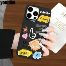 Fundas y carcasas protectoras con diseños de letras vibrantes estilo grafiti, compatibles con los modelos 16 Pro, 16, 15 Pro, 14, 14 Plus, 14 Pro, 13, 13 Pro, 12 Pro y 11/11 Pro. Regalos para cumpleaños y celebraciones. - Negro - Ver 7