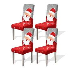 1/4/6pcs Christmas Print Stretch Dining Chair Covers, Cartoon Holiday Decor Dust-Proof Full Chair Slipcovers Home Decor Christmas Decorations Room Decor Christmas Decorations Home - Multicolor - View 30