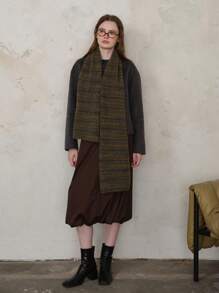 1pc Women's Asymmetric Wool Blend Scarf, & Unique, Suitable For Outings, Commuting, Autumn/Winter