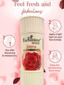 Enchanteur Enticing Perfumed Talc Powder , 24H Long-Lasting Dryness,Refreshing Feel,Relieve Itching,Long-Lasting Fragrance,Fine Powder Texture, Enhance Skin Texture, Floral Scent, Soft And Smooth Skin,Skin Radiance, Lasting Perfume, Body And Face Use, Romantic Perfume,Suitable For All Skin Types, Ideal For Daily Use,Before Bed Or After Showering,After Exercise. - Alluring Floral Fragrance - View 4