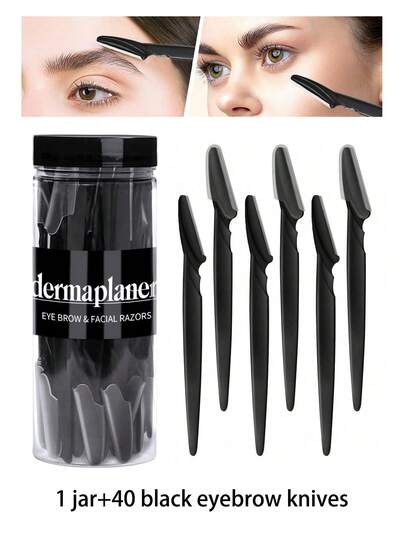 40/30/20/12/1pc Women's Facial Hair Removal Knife, A Multifunctional Eyebrow Clipper And Facial Shaver Suitable For Both Men And Women, Equipped With Precise Protective Cover, Precision Razor Blades