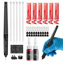 Neebol Hand Poke Tattoo Kit DIY Stick And Poke Tattoo Pen Set With Needles And Ink For Beginners - Black - View 2