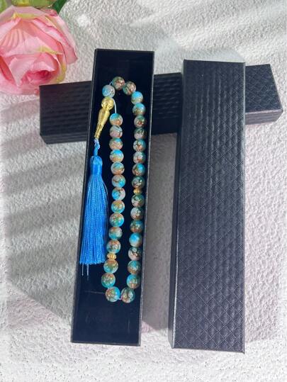 Luxury Gift Box Packaging With 10mm Burst Bead 33pcs Beautiful Muslim Prayer Beads Handmade Colored Arabic Tassel Bracelet Set
