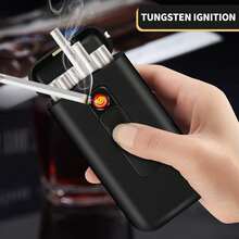 2-In-1 Ladies Cigarette Case For 100's King Size, USB Rechargeable Lighter, 20 Capacity Rugged & Water-Resistant For Women, Replaceable Tungsten Igniter, Birthday Gifts For Women Men - YJ-DH9010 - 查看 6