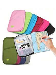 High-Quality Travel Passport Wallet With Zipper, ID And Credit Card Holder, And Phone Pocket - Black And White Mesh Storage Bag, Portable Foldable Silicone Storage Bag | Essential Vacation Secure Document Storage | Stylish Design, Perfect For All Seasons: Spring, Summer, Fall, Winter, And Family Vacation Passport Holder - Multicolor - View 6