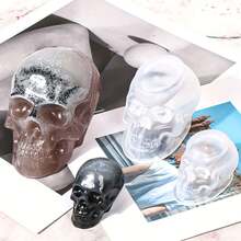 3pcs Skull Resin Mold Silicone - Large, Medium, Small Skull Candle Mold Set - Suitable For Epoxy Resin, Halloween, Ice Cubes, Wax Crafts, 3D Resin Skull Mold, For Resin Art Crafts, Party And Home Decor