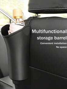 1/2 件汽车收纳袋，悬挂式汽车收纳袋，车用雨伞收纳桶 - 带挂钩、杯架和雨伞架的汽车垃圾桶，用于车辆整理的塑料汽车座椅靠背收纳袋，时尚实用的设计 - 彩色 - 查看 4