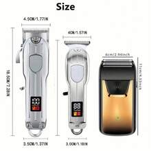 Hair Clippers Set For Men, Hair Clipper Trimmer With LED Display, Professional Cordless Hair Clipper Shaver Beard Trimmer, Hair Cutting Machine For Men, Holiday Gift For Him Father's Day Gift - 金色 - 查看 10