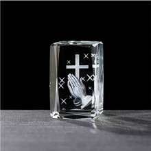 1 Stück christliches Geschenk kleine Nachtlicht Kristall Jesus Statue Stil Kristall Heim Dekoration Handwerk, Jahrestag, Hochzeit, Geschenk