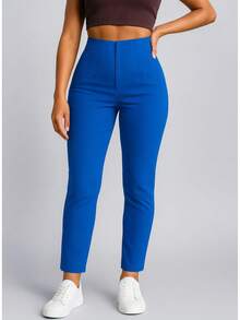 Stretch Pleated Trousers For Women - 青碧色 - 查看 5