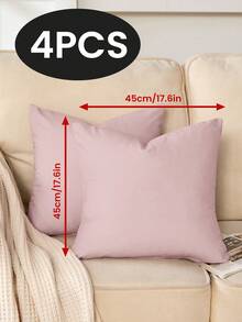 1/2/4 pièces Housses de coussin en velours hollandais de couleur unie, housses de coussin décoratives douces, literie, housses de coussin uniquement sans inserts, fermeture éclair, convient pour le canapé, le lit, la chambre, le salon, la décoration de la maison et divers types de pièces, textiles de maison respirants confortables et douillets - Multicolore - Voir 101