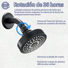 Cabezal de ducha de alta presión - Cabezal de ducha de lujo poderoso con flujo de agua fuerte y boquillas de silicona pequeñas - Ajuste universal para duchas de alta y baja presión de agua - Multicolor - Ver 5