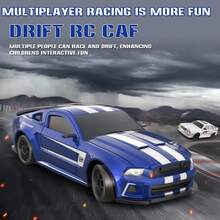 1:24 Remote Control Drift Car With LED Lights, Multi-Color RC Car, 4WD 30+KM/H High Speed Racing Car With Drift Tires, Gift For Boys And Girls On Birthday Gifts For Kids Adults,Birthday, Halloween - 藍色 - 查看 4