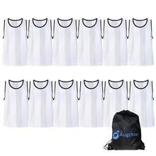 6/12 PCS Youth Pinnies Vertical Stripe Breathable Mesh Pennies For Soccer Basketball Sports