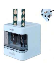 Tenwin 1件装双孔电动卷笔刀迷你USB双电源卷笔刀供应学校学生文具适用于6-12mm铅笔