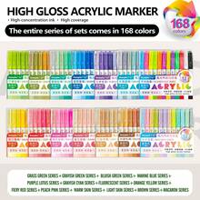 1 Set Of 168 Colors Direct Liquid Acrylic Marker Pens, High Capacity Bullet Journal Pens, Vibrant Colors, 1.0mm Tip, Acrylic Painting Art Supplies For School, Drawing, Manga