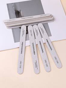 Limetta per unghie a doppia faccia, 100/180 grit e 180/240 grit, sagomatore per unghie sottile, lima per unghie professionale in legno, strumento per pedicure da salone