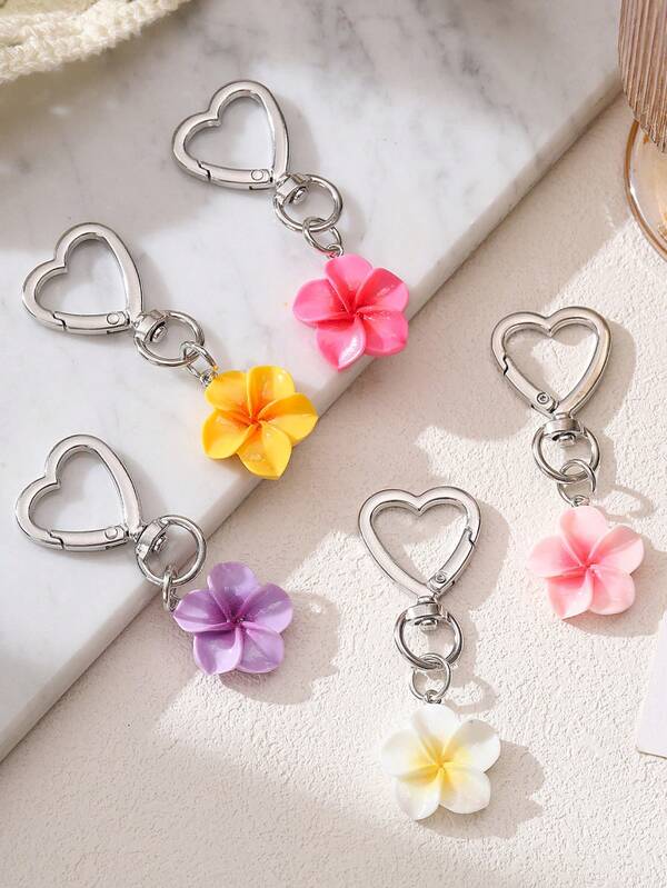 1pc/5pcsWomen's Accessory Bags And Pendants - Lotus-Shaped Car Keychain Pendant, Women's Bag Ornaments - Mobile Phone Pendant, Wallet, Handbag, Backpack And Schoolbag, Bag Pendant, Pink, White, Yellow, Purple, Rose-Pink Egg-Shaped Flower Pendant, Suitable For Wedding Accessories, As A Gift For Girlfriend, Birthday Gift, Christmas Gift, New Year Gift, Ideal Valentine's Day Gift