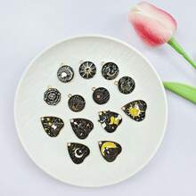 5pcs Tarot Brand Enamel Brooch Customized Sun Moon Stars Skull Brooch Lapel Badge Jewelry Gift