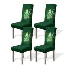 1/4/6pcs Christmas Print Stretch Dining Chair Covers, Cartoon Holiday Decor Dust-Proof Full Chair Slipcovers Home Decor Christmas Decorations Room Decor Christmas Decorations Home - Multicolor - View 25