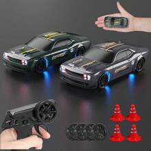 1PC Remote Controlled Drift Car, 1:43 Scale 2.4 GHz Remote-Controlled Race Car, Equipped With LED Lights And Drift Tires, Palm-Sized Miniature Car, Can Be Operated Via Smartphone Remote Control, Competitive Gaming Toy, Alloy Chassis, Realistic Race Car Model Remote Controlled Car Is A Perfect Gift For Boys And Girls On Birthdays, Halloween, And Christmas