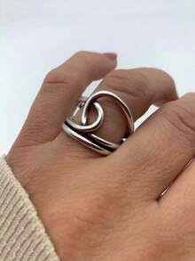 1 件复古不对称多层十字结拇指环，女士时尚珠宝适合日常、派对、礼物、休闲、海滩、所有季节 - 彩色 - 查看 4