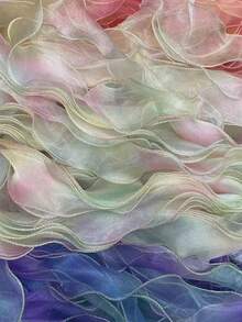 1 rolă/5 yarzi panglică de tul Ombre curcubeu, panglică de șifon cu gradient iridescent pentru ambalaje cadou, decorare, accesorii pentru pălării DIY meșteșuguri șir de baloane, nuntă, ziua de naștere Crăciun