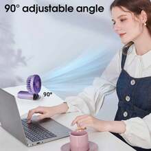 Portable Digital Display Fan, Foldable Handheld Fan, Supports USB Charging, Battery Capacity 1200 MAh, Has 5 Adjustable Settings, Suitable For Travel, Outings And Office Use. - Multicolor - View 10