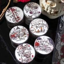 have a good day 2米/卷哥特主题和纸胶带，创意美学贴纸，DIY装饰拼贴工艺用品，节日礼物，个性化剪贴簿学校文具剪贴簿用品