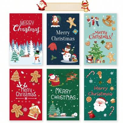 Tarjetas de felicitación navideñas creativas, tarjetas de lujo para días festivos