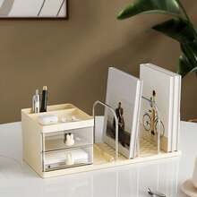 1pc Desktop Book Stand Storage Box With Large Capacity – Multifunctional File Organizer For Office, Study, And Home; Versatile Book Holder, Paper Tray And Document Sorter For Desk, Bookshelf, Drawer, And Inbox; Sturdy, Space-Saving, Non-Slip Construction; Easy Access, Neat Organization, Color-Neutral Design For Students And Professionals; Compact Footprint, Daily Use, Flexible Angles And Easy Labeling-Ready Surfaces For Quick Item Retrieval - Multicolor - View 4