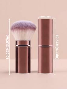 1 pieza Brocha de maquillaje redonda retráctil profesional, adecuada para rubor, base, polvos, brocha de polvos súper suave sintética, para productos de maquillaje líquidos, conveniente para uso en casa o viaje, brocha de base, brocha de corrector, brocha de rubor, brocha de contorno, brocha de rubor, brocha de bronceador, brocha de polvos, brocha de base, brocha de rubor, obsequios - Café integral - Ver 11