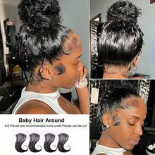 2 件蕾丝婴儿发际线隐形蕾丝发际线雷米真人发可重复使用婴儿接发适用于女士 - Natural Black - 查看 6