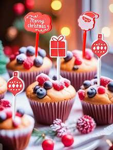 8pcs/16pcs/24pcs/32pcs Christmas Fruit Picks,Santa Claus Fruit Fork And Snowman Doll Design,Cute Fruit Forks For Snacks,Cake, Xmas Table Decoration,Christmas Snack Fruit Fork,Christmas Party Party Fruit Fork,Cute Christmas Fruit Pick