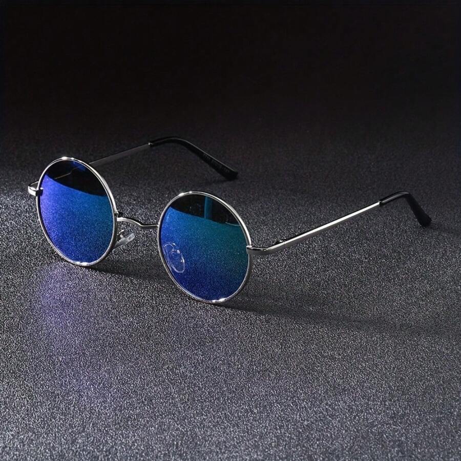 Men's Round Frame Y2K Fashion Glasses Steampunk Men's Glasses PC Lenses, Stainless Steel Frames, Decorative Purposes, General Decorative Glasses