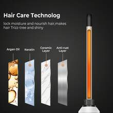 UKLISS Rizador de cabello, Rizador de cerámica y turmalina con calentamiento de lana, para el cabello, Tenacilla rizadora - Dorado - Ver 5