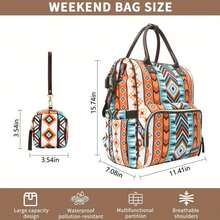 Super Large Capacity Diaper Backpack For Mothers, Stylish With Insulation Layer - Side Bottle Bag, Nipple Storage Box+USB Interface, Easy To Handle Overseas Trips With Children! - MÀU NÂU - Xem 2