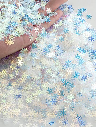 600 件/10 克雪花派对闪光 PVC 五彩纸屑，适用于圣诞节桌面五彩纸屑闪光，适用于冬季雪原仙境圣诞节派对用品 DIY 工艺项目派对装饰品，圣诞雪花五彩纸屑圣诞树饰品圣诞装饰家居冬季派对蛋糕装饰用品，雪花五彩纸屑冬季婚礼五彩纸屑桌面装饰，圣诞装饰，圣诞装饰家居