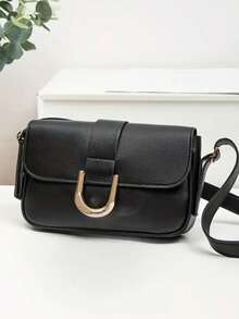 Women's Shoulder Bag Buckle Design Fashion Stylish Elegant - 黑色 - 查看 3