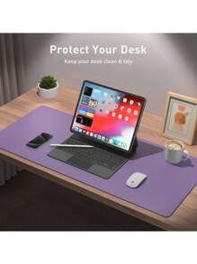 Extra Large Mouse Pad, Writing Pad, Office Desk Mat, Desktop Protector, Waterproof PU Leather + Non-Slip Velvet, Multiple Sizes Available In White, Black, Pink, Apricot, Blue, Purple, Yellow, Green, Coffee, Gray, Light Gray, Gaming Desk Mat, Desk Protector Pad, Multiple Colors, Office, Student, Study Desk, Long Desk Mat, Home Decor Pad, Scratch-Resistant, Anti-Glare Leather, Coffee Table Mat, Laptop Protective Pad, Waterproof, Reusable, Extra Long Extra Large, Easy To Clean, Office Supplies, Study Home Goods